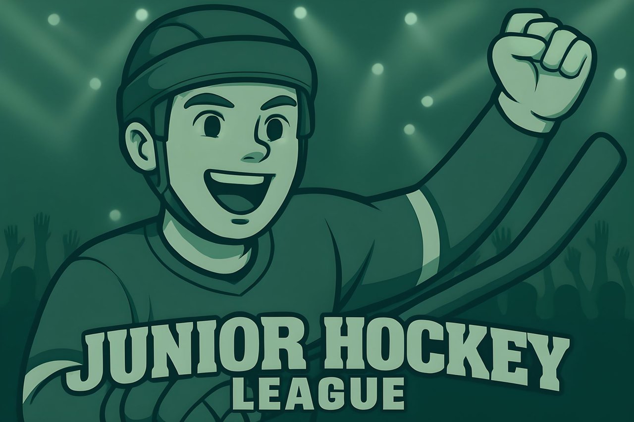 Two teams compete in the Hockey League during a live sports event