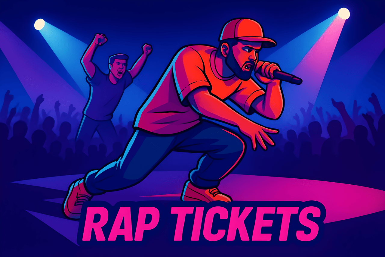 A male hip-hop artist performing live