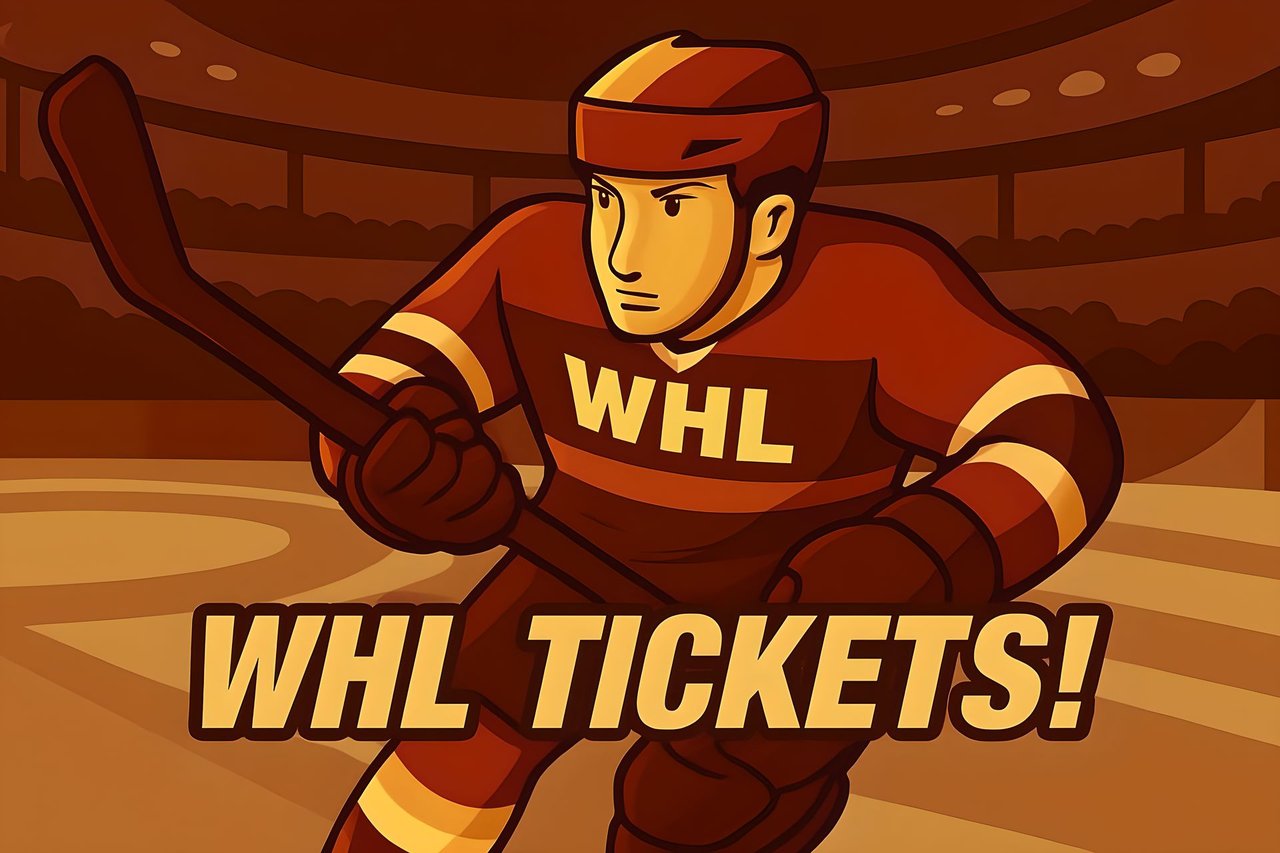 A hockey player in a white uniform swings his hockey stick to score
